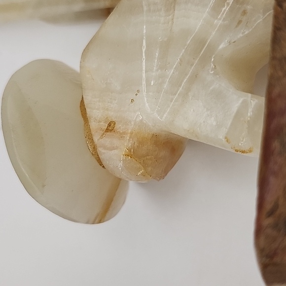 Vintage Hand Carved Alabaster Onyx Cactus & Men in Sombreros Bookends - Picture 10 of 10